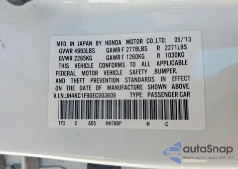 2014 Acura Rlx Advance z USA, uszkodzony, nr VIN JH4KC1F90EC003609